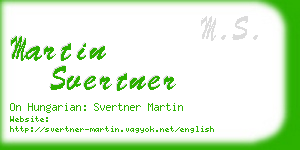 martin svertner business card